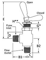 200 Toggle Valve Angle Male NPT Line