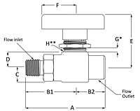 300 Series Two Way Valve Male to Female NPT