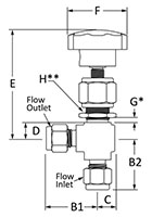 400 Lower Packing Valve Angle Fractional Tube Fitting Line