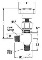 400 Lower Packing Valve Angle Male NPT Line