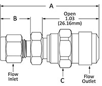 4900 Purge Valve Fractional Tube Fitting Line