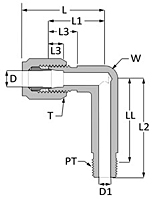 SAE Flareless Long Male Elbow