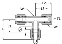 SAE Flareless Swivel Run Tee