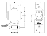 Actuated Ball Valve FB Line Drawing