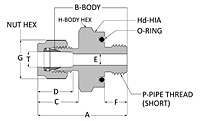 Tube Fitting O-Seal male connector