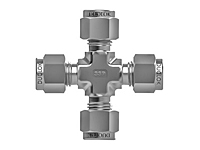 Tube fitting union cross