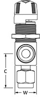 Ball valves- EB Series Series Angle Male NPT to Fractional Tube Fitting LINE SIDE