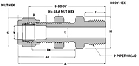 Tube fitting bulkhead male connectors