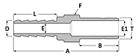 Tube fitting hose barb adapter