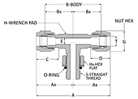 Tube fitting male straight thread branch teel