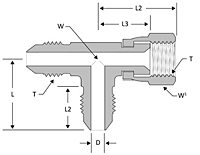 JIC swivel nut run tee