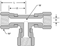 JIC swivel nut tee