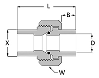 Stainless steel pipe fitting Koncentric socket weld union.