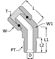 Pipe Swivel Male Elbow - 45