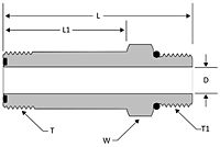 O-ring Face Seal Long Straight Thread Connector