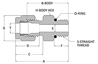 Tube fitting SAE straight thread male connector