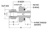 Tube fitting o-seal male connector