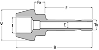 Tube fitting reducing port connector