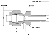 Tube fitting reducer adapter