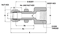 Tube fitting bulkhead branck tee