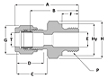 Tube fitting BSPP male connector