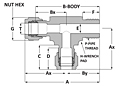 Tube fitting male run tee