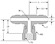 JIC swivel nut branch tee