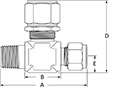 Lift check male to tube end connections line drawing.