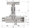 Block & Bleed valves LN Series SeriesV Line Drawing