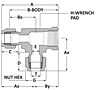 Tube fitting female run tee