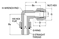 Tube fitting SAE straight thread male elbow